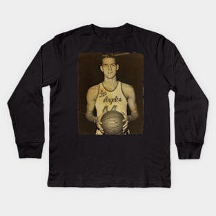 Jerry West - Vintage Design Of Basketball Kids Long Sleeve T-Shirt